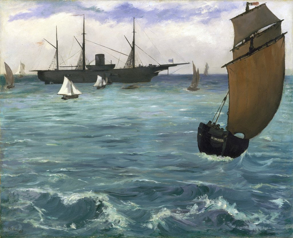 Detail of The 'Kearsarge' at Boulogne by Edouard Manet