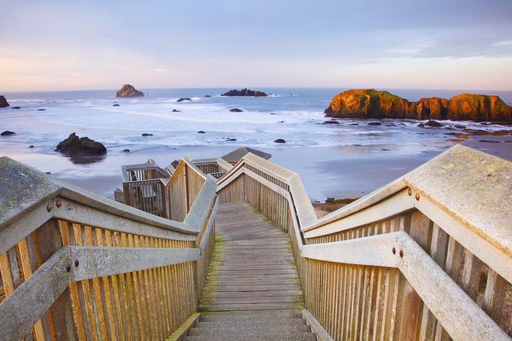 Detail of rock formations at low tide, Bandon Beach, Oregon Coast, Pacific Northwest. Pacific Ocean by Corbis