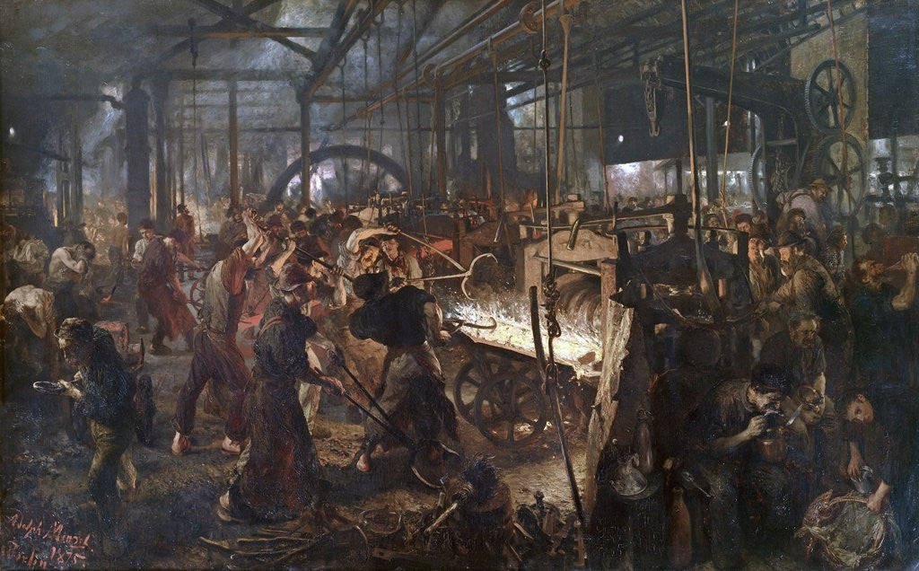 Detail of Iron Rolling Mill (Modern Cyclopes) by Adolph Menzel