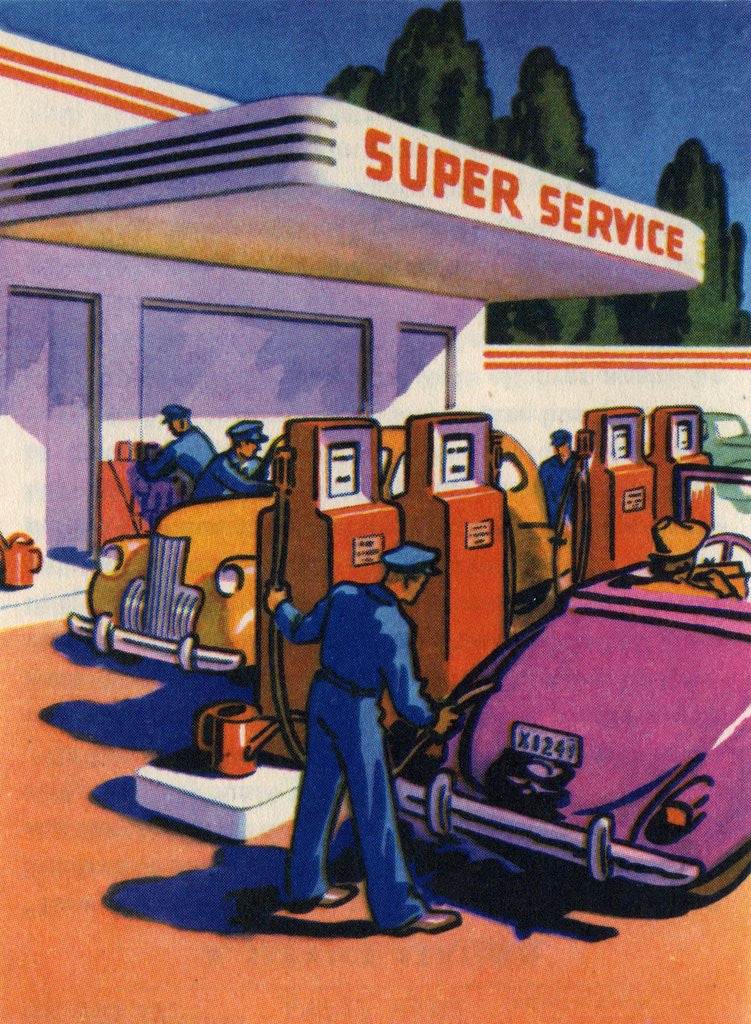 Detail of Oil Series: Full-Service Gas Station by Corbis