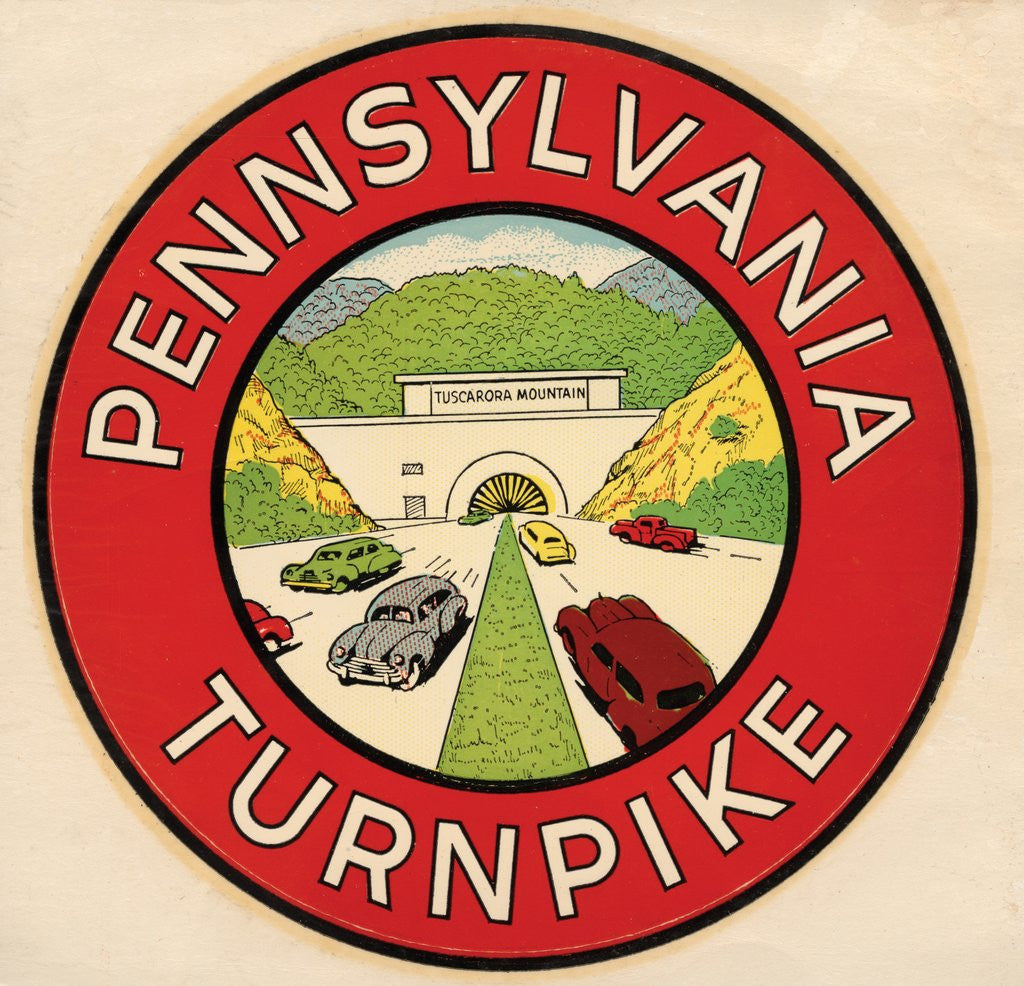 Detail of Pennsylvania Turnpike travel decal by Corbis