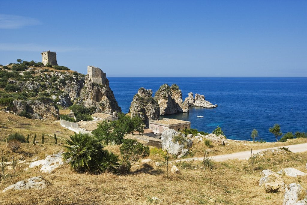 Detail of View of Tonnara di Scopello, Castellammare del Golfo, Sicily, Italy by Corbis