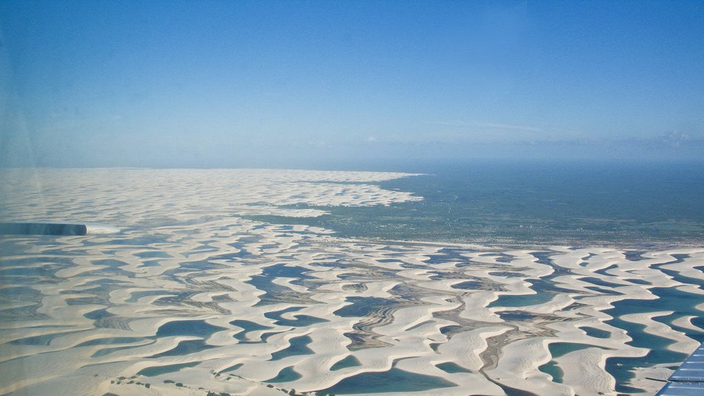 Detail of Aerial view of Lencois Maranhenses National Park Brazil by Corbis