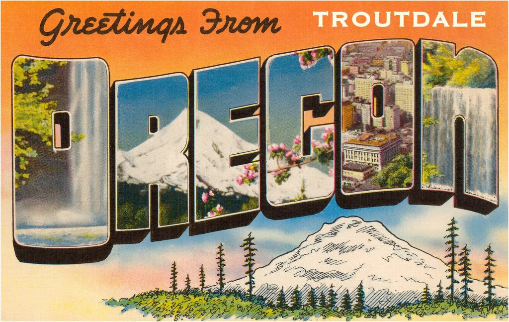 Detail of Greetings from Troutdale, Oregon by Corbis