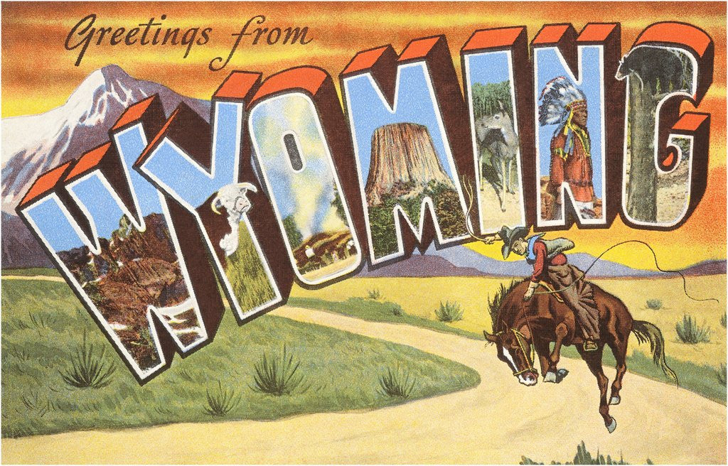 Detail of Greetings from Wyoming by Corbis