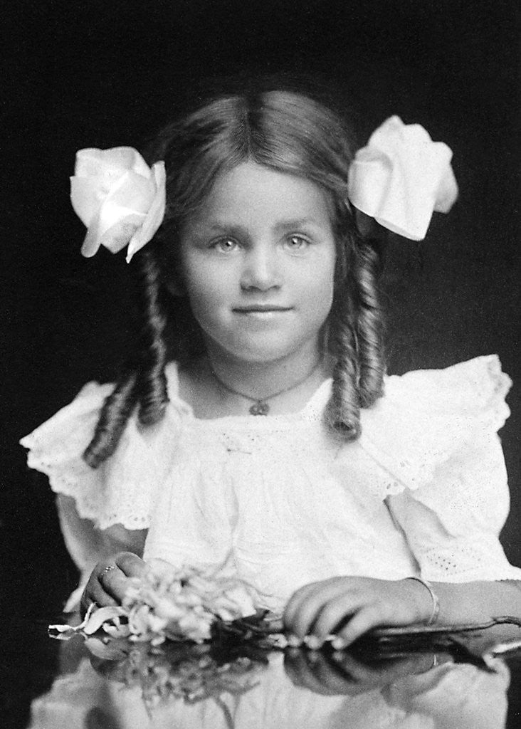 Detail of Four year old girl portrait, ca. 1905 by Corbis