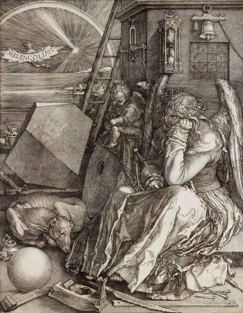 Detail of Melencolia I by Albrecht Dürer