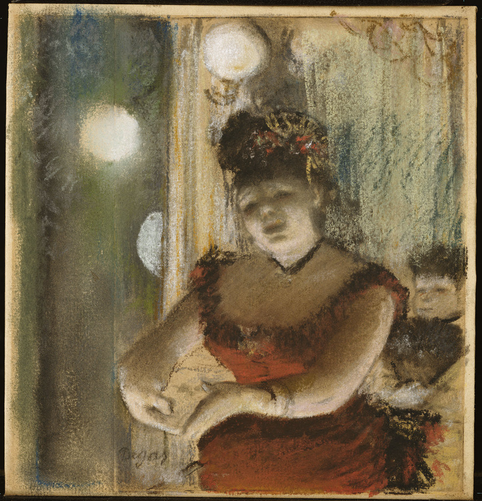 Detail of Singer in a Café by Edgar Degas