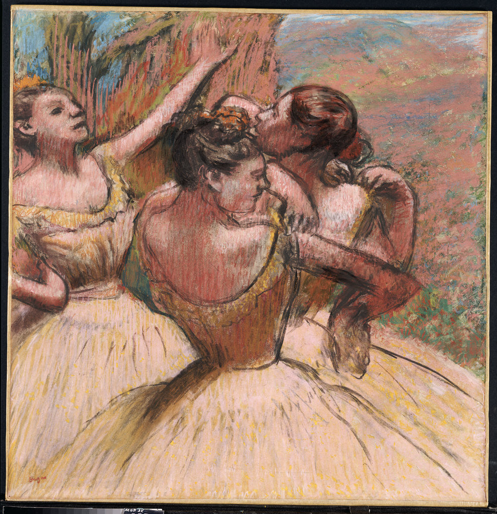 Detail of Three Dancers by Edgar Degas