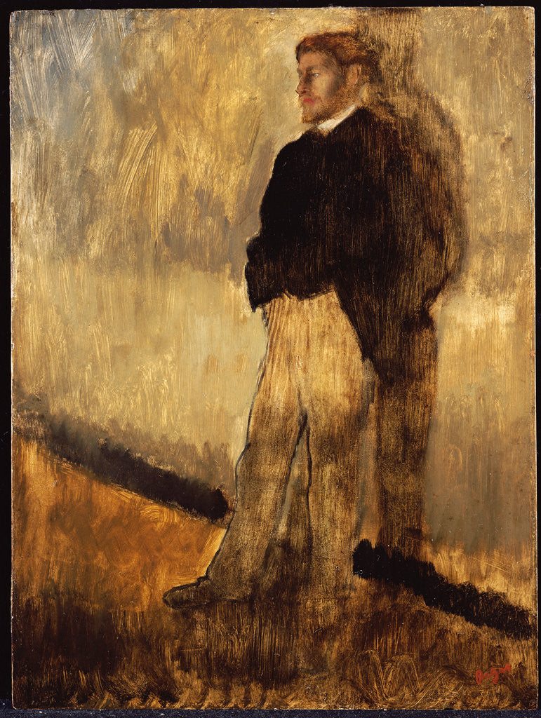 Detail of Portrait of a Man Standing with His Hands in his Pockets (Study for l'Interieur) by Edgar Degas