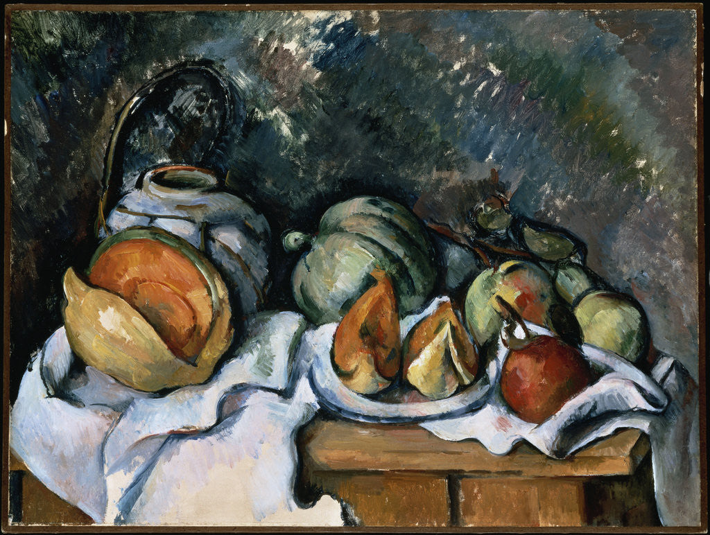 Detail of Still Life with Fruits and a Ginger Pot by Paul Cezanne