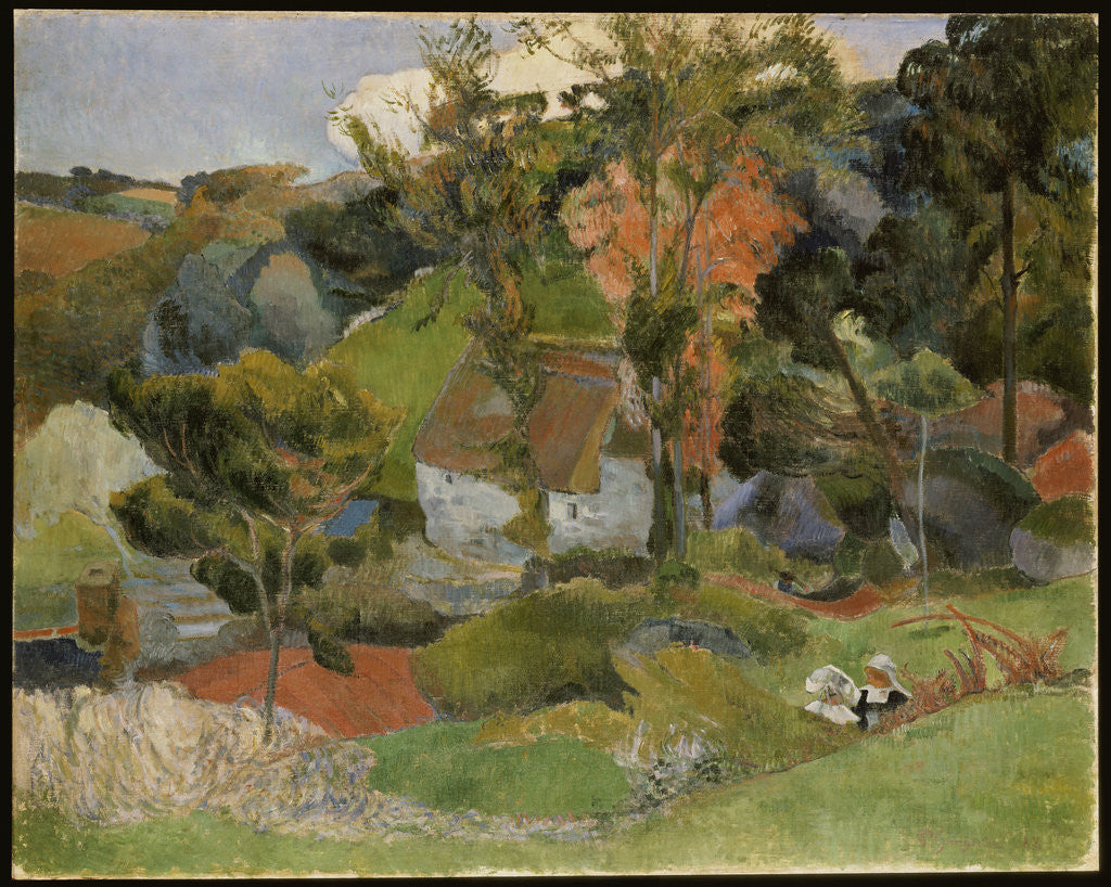 Detail of Landscape at Pont Aven by Paul Gauguin