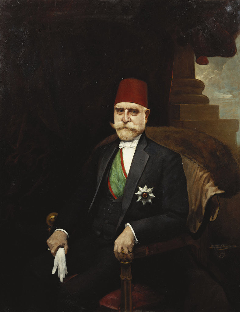 Detail of Portrait of a Turkish Ambassador by S Seberger