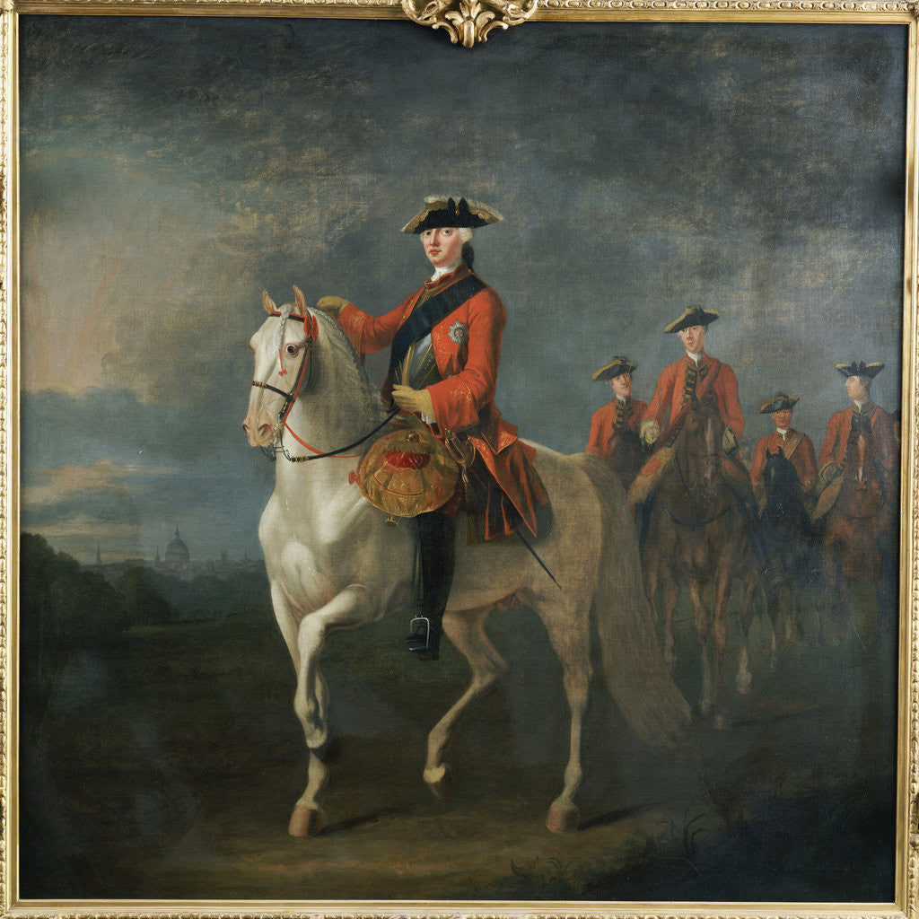 Detail of An Equestrian Portrait of King George III by David Morier