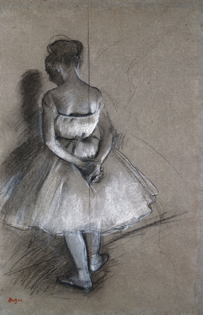 Detail of Dancer Standing, Her Hands Crossed Behind Her Back by Edgar Degas