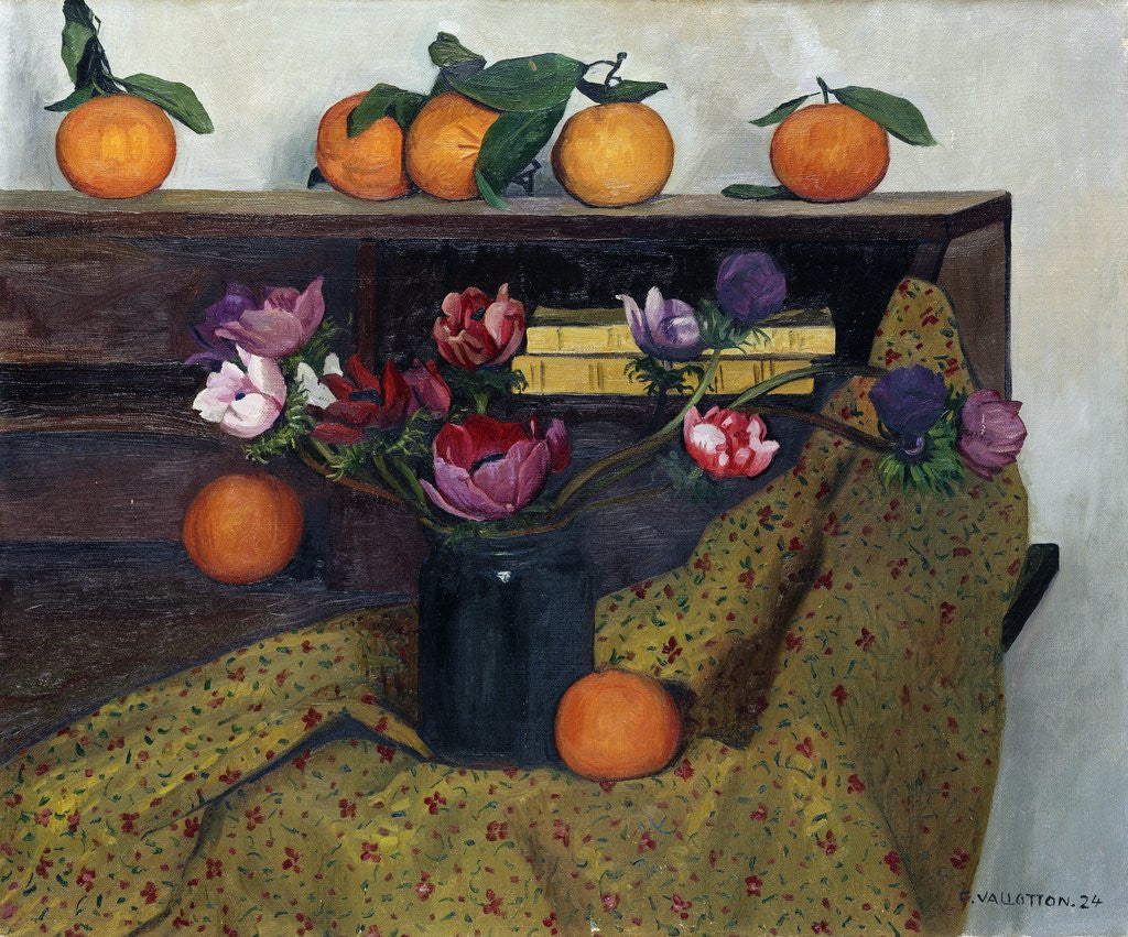 Detail of Anemones and Oranges by Felix Vallotton