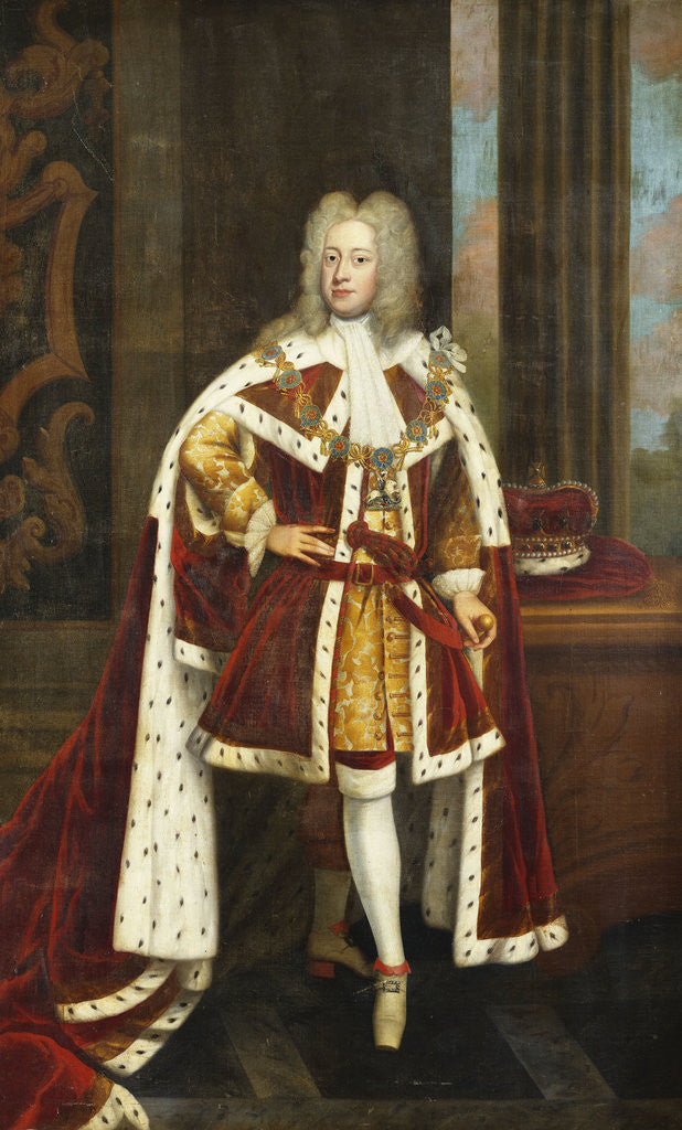 Detail of Portrait of King George II When Prince of Wales by circle of Sir Godfrey Kneller by Corbis