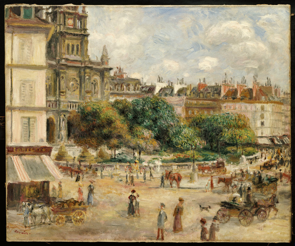 Detail of Place de la Trinite by Pierre-Auguste Renoir