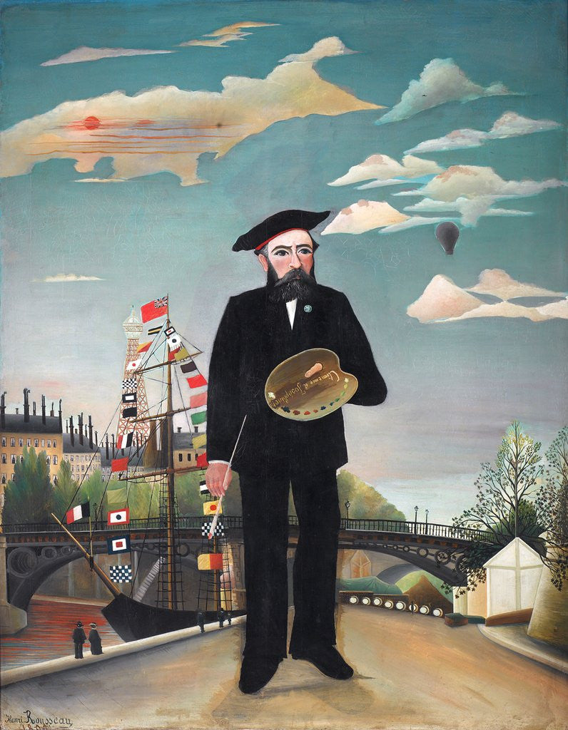 Detail of Myself: Portrait â€“ Landscape by Henri Rousseau