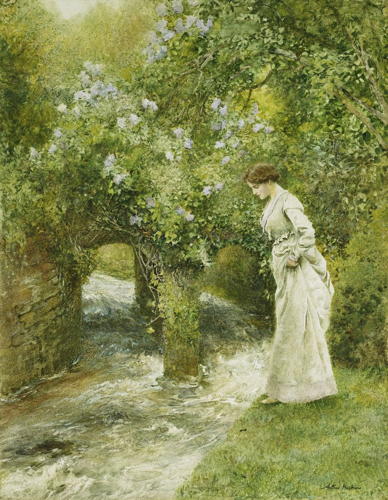 Detail of The Mill Stream in Spring by Arthur Hopkins