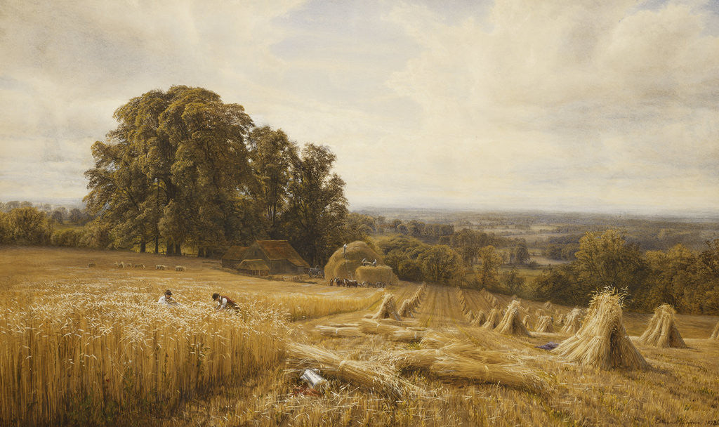 Detail of An Extensive Landscape with Harvesters by Edmund George Warren