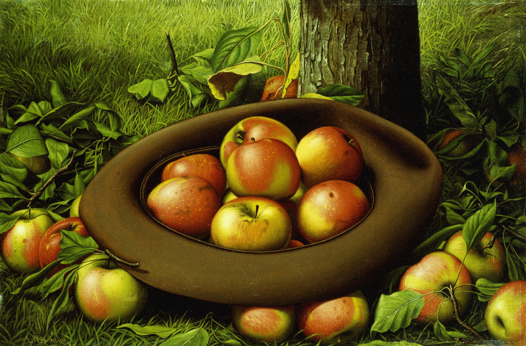 Detail of Apples in a Hat by Levi Wells Prentice