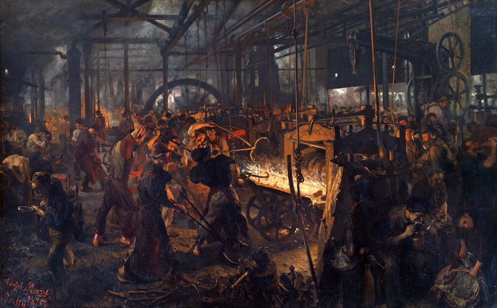 Detail of Eisenwalzwerk (Modern Cyclops - The Iron Rolling Mill) by Adolph Menzel