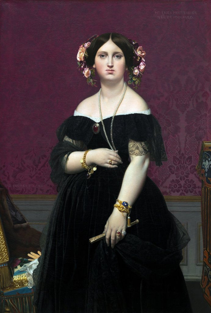 Detail of Madame Moitessier by Jean Auguste Dominique Ingres