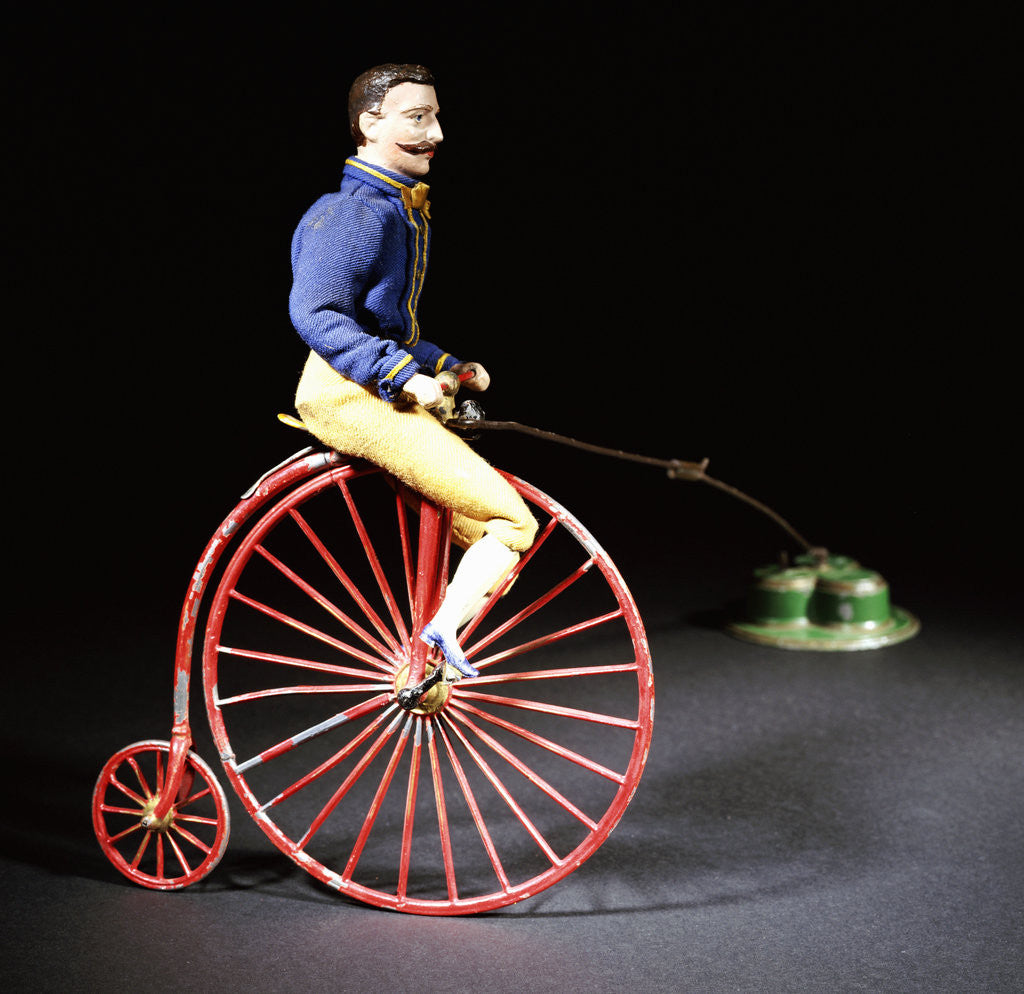 Detail of A rare clockwork 'Blondin' cyclist riding an ordinary (or Penny-Farthing) cycle by Corbis