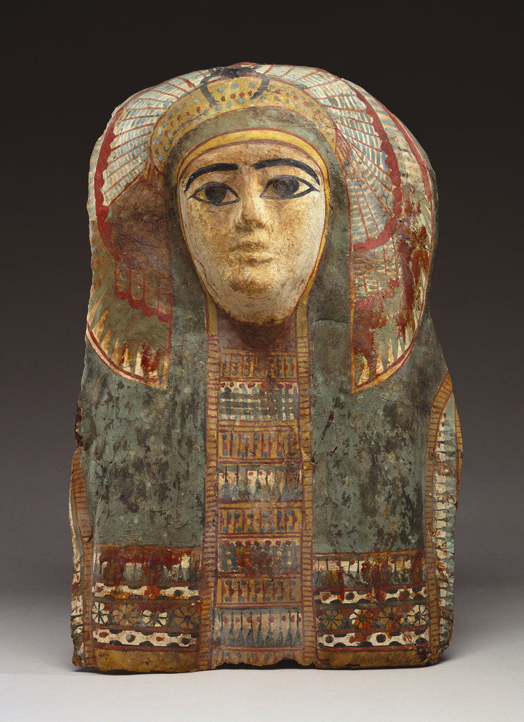 Detail of An Egyptian cartonnage mummy mask by Corbis