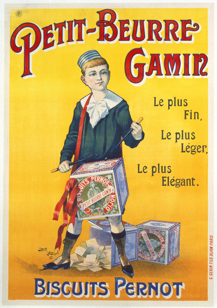 Detail of Petit-Beurre Gamin poster by Jack Abeille