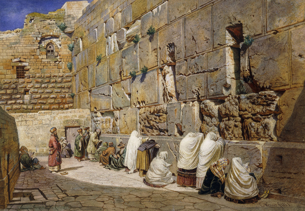 Detail of The Wailing Wall, Jerusalem by Carl Friedrich Heinrich Werner