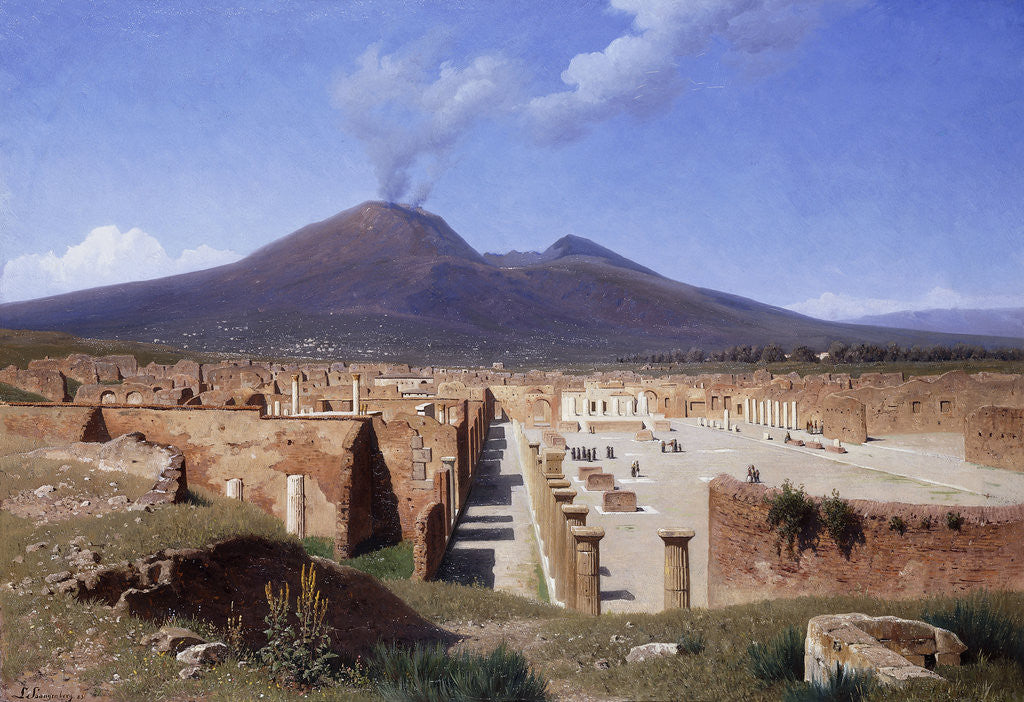 Detail of Vesuvius from Pompei by Louis Spangenberg