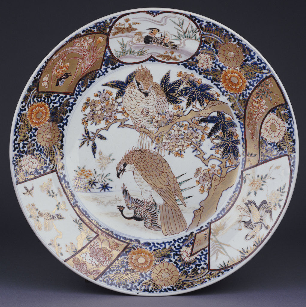 Detail of A large Japanese Imari dish by Corbis