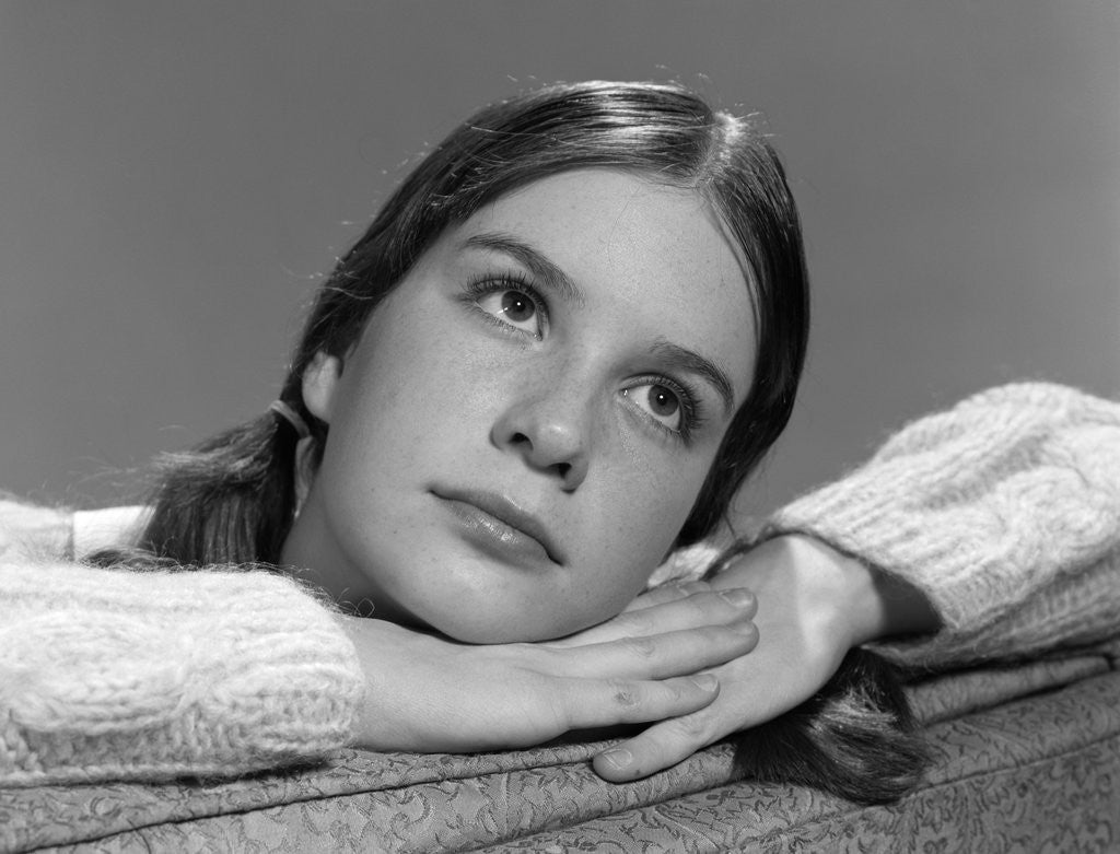 Detail of 1960s Portrait Of Pensive Young Teenage Girl Studio by Corbis