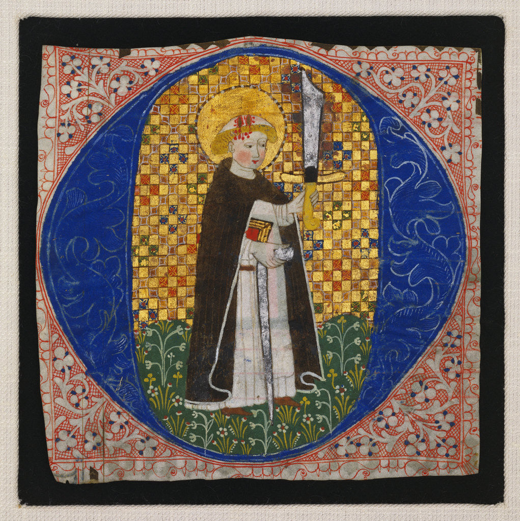 Detail of Illuminated initial depiciting St. Peter Martyr by Corbis