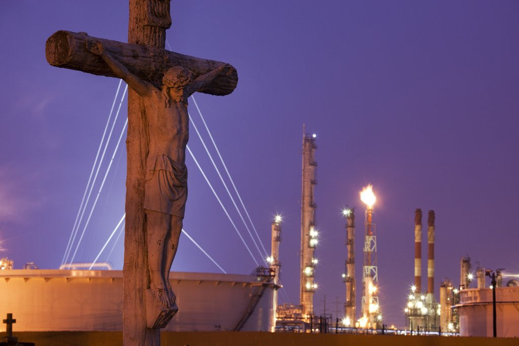 Detail of Cemetery and Petrochemical Plant, Baton Rouge, Louisiana by Corbis