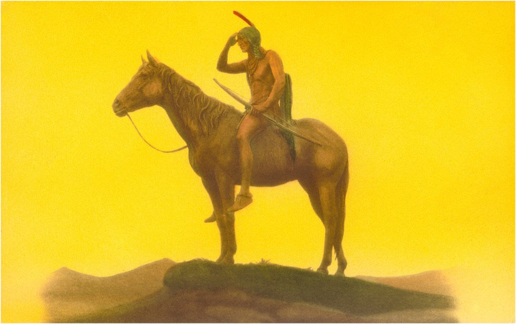 Detail of Indian Brave on Horseback by Corbis