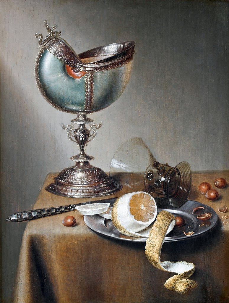 Detail of Still-Life with Nautilus Cup by Marten Boelema de Stomme