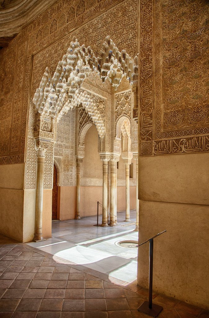 Detail of Interior of Alhambra Palace in Granada, Spain by Corbis