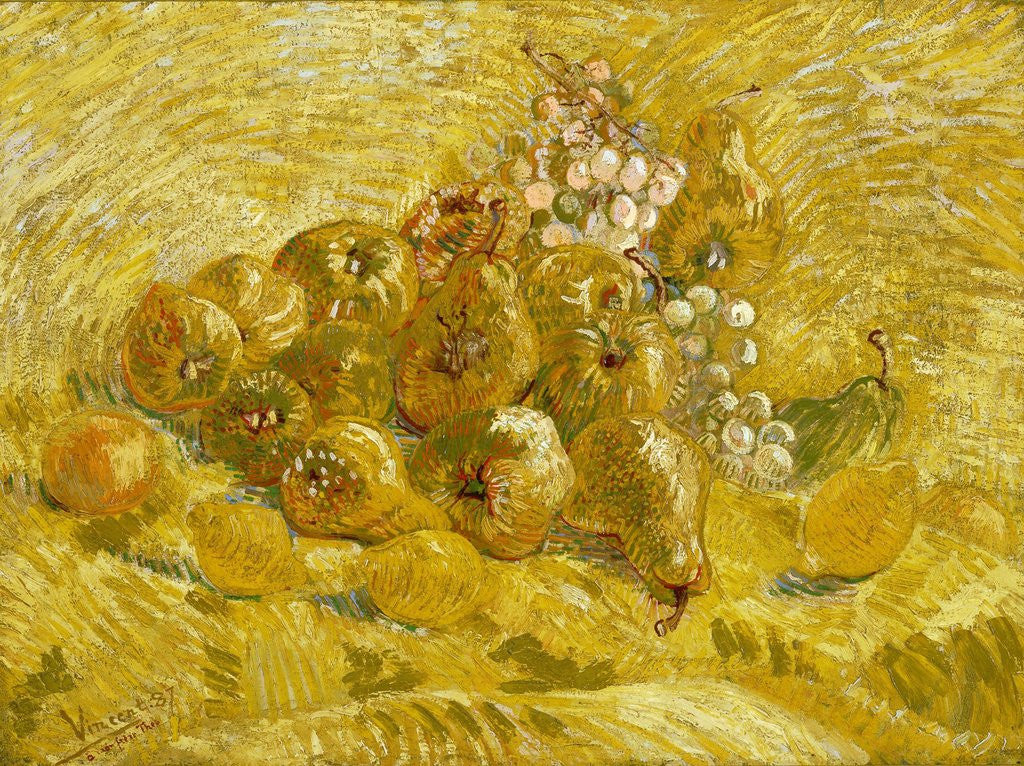 Detail of Quinces, Lemons, Pears and Grapes by Vincent Van Gogh