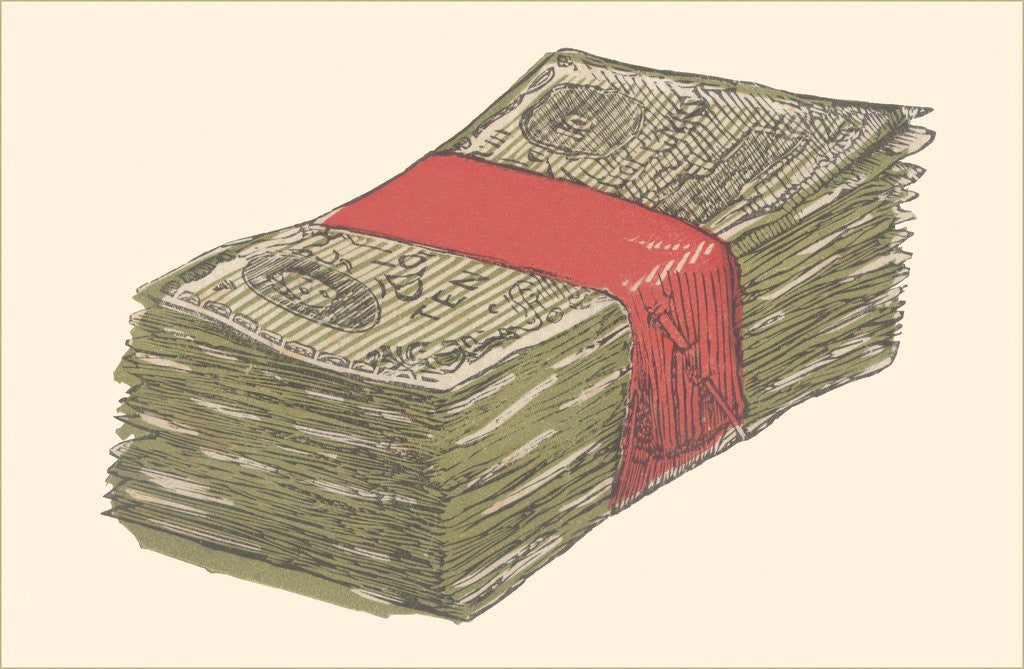 Detail of Stack of Paper Money by Corbis