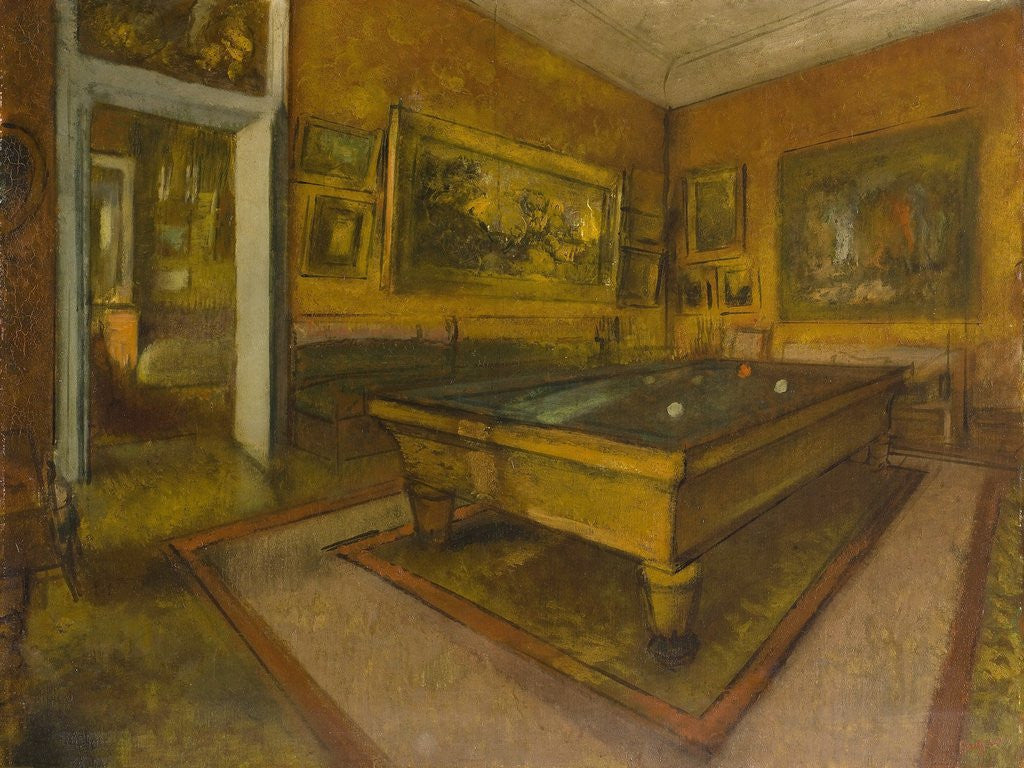 Detail of Billiard Room at Ménil-Hubert by Edgar Degas