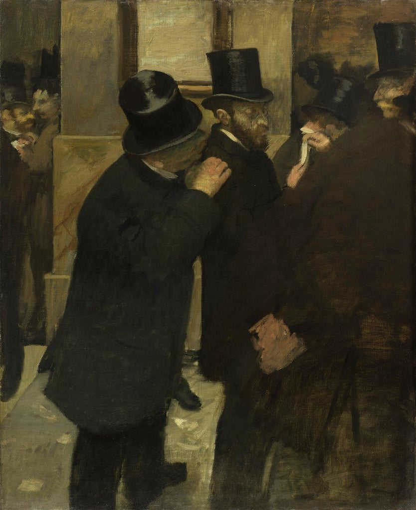 Detail of Portraits at the Stock Exchange by Edgar Degas