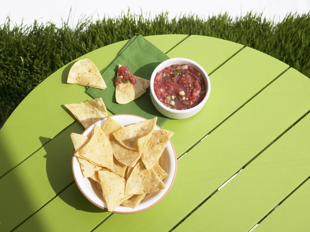 Detail of Chips and salsa by Corbis