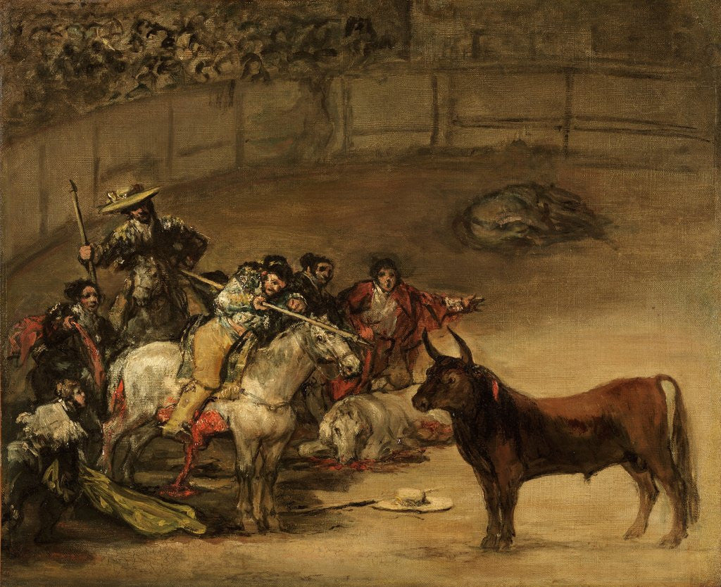 Detail of Bullfight, Suerte de Varas by Francisco de Goya