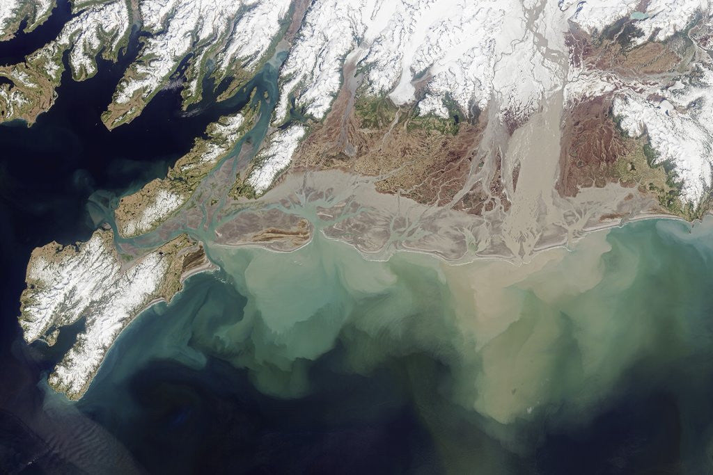 Detail of Satellite View of Alaska's Copper River Delta by Corbis