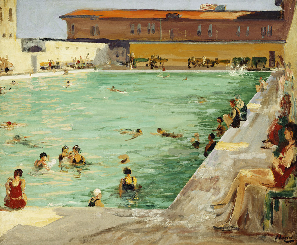 Detail of The Peoples' Pool, Palm Beach by Sir John Lavery