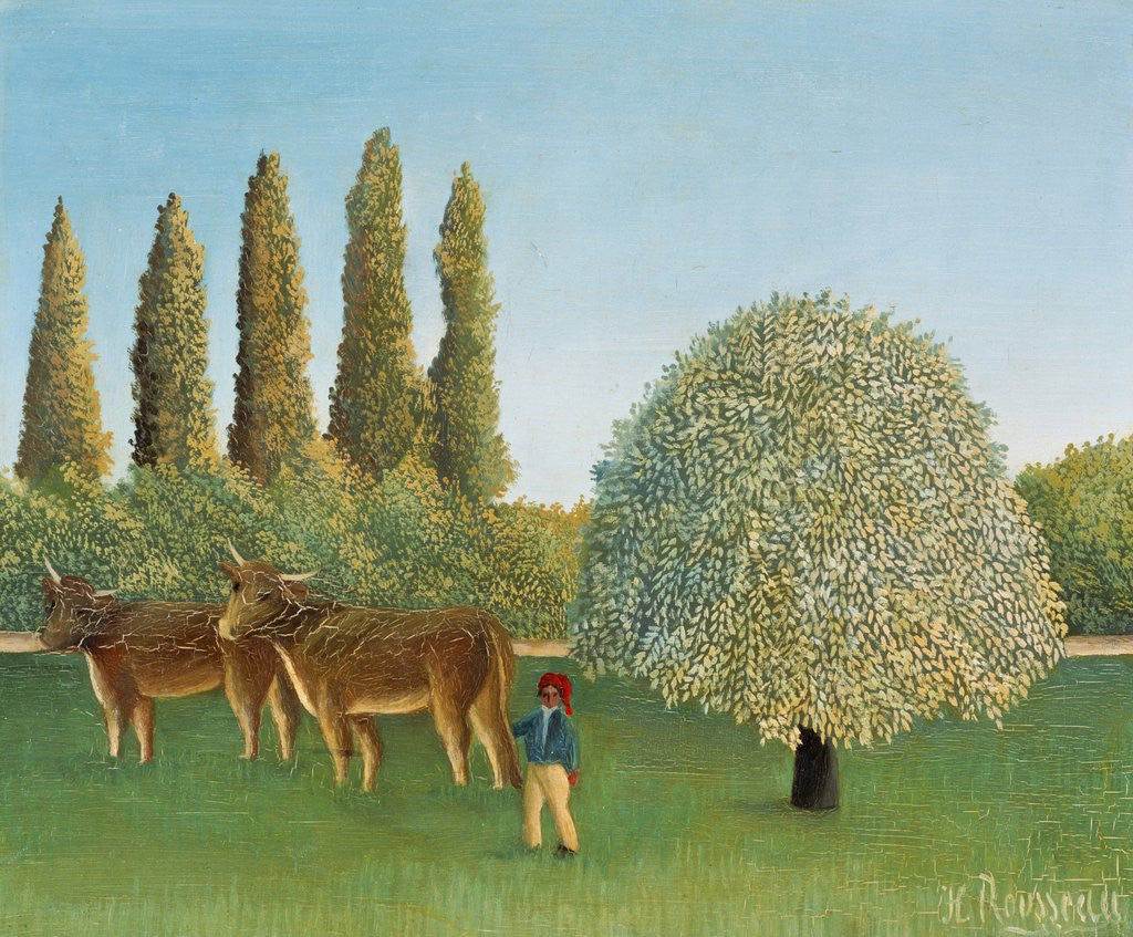 Detail of Meadowland by Henri Rousseau