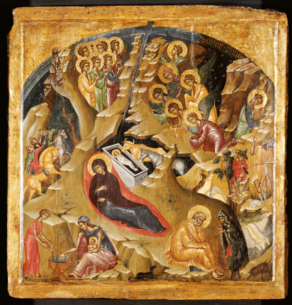 Detail of An important late Byzantine icon of the Nativity of Christ by Corbis